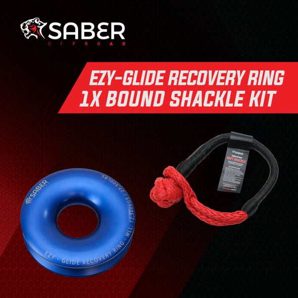 SABER EZY Glide 12,500K Recovery Ring, Bag & bOund Soft Shackle